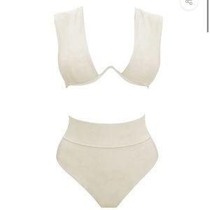 NWT Andrea Iyamah Kuwa Bikini in ivory - size M top, S bottom